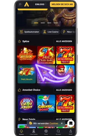 Jackpot Bells Slot in der Casino-Lobby auswählen