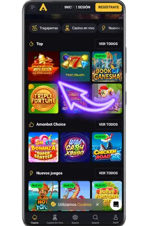 Selecciona Jackpot Bells slot en el lobby del casino